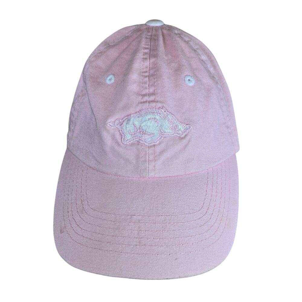 Captivating Headgear Pink White NCAA Arkansas Razorbacks Adjustable Cap One Size